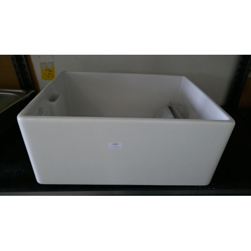 3040 - Corsica White Ceramic Belfast Style 1 Bowl Sink, Original RRP £249.17 inc vat (448-99) *This lot is ... 