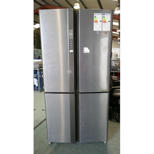 3046 - Sharp American Style 4 Door Fridge Freezer - model no - Sj-Ex820F2-SI, Original RRP £1099.99 + VAT (... 