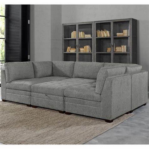 1492 - Tisdale 6 piece Light Grey Modular Sectional Sofa, Original RRP £1166.66 + vat (4205-37) *This lot i... 