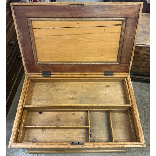 225 - A Victorian fitted pine tool chest