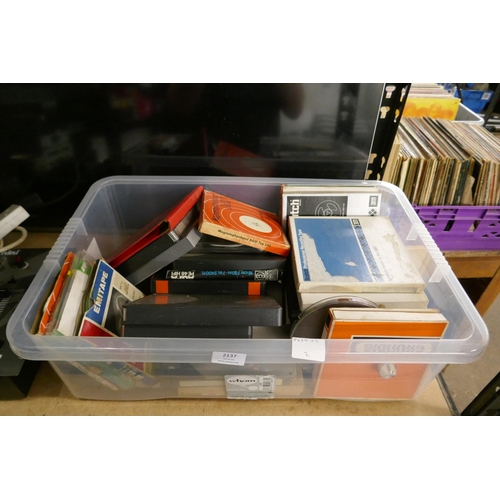 2137 - A box of 28 assorted reel to reel tapes