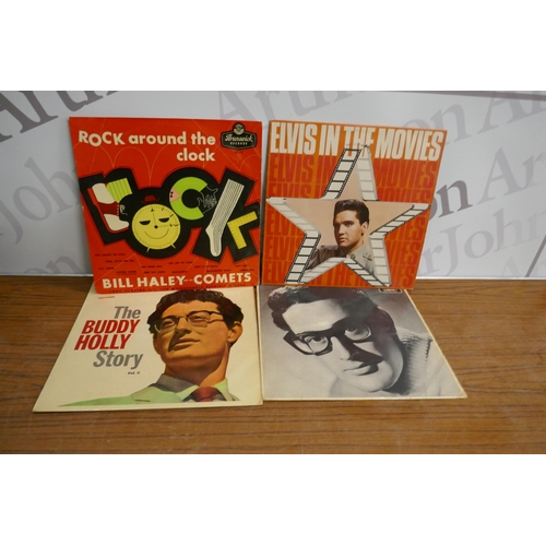 2157 - Approximately 30 1950s/1960s LP records  including Buddy Holly, Elvis, Eddie Cochran, Bill Haley, Jo... 
