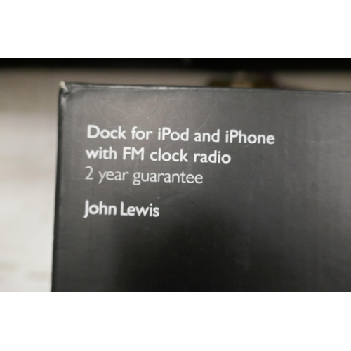 2167 - A John Lewis iPod/iPhone dock with FM clock radio