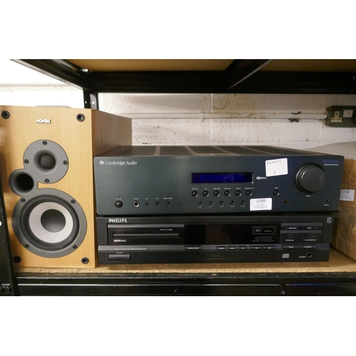 2169 - 2 hi-fi separates including a Cambridge Audio Topaz SR10 stereo receiver, Philips CD610 CD player an... 