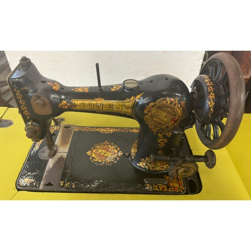 256 - A Jones painted treadle sewing machine