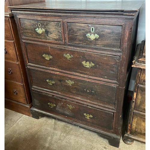 102 - A William III oak chest of drawers