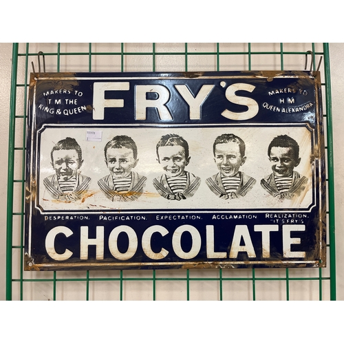 341A - A Frys Chocolate enamelled metal advertising sign