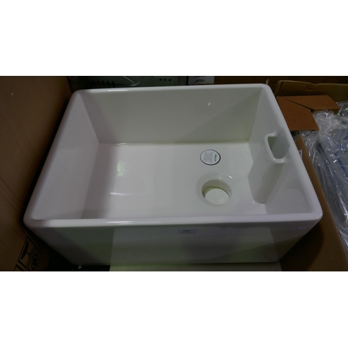 3322 - Corsica White Ceramic Belfast Style 1 Bowl Sink, Original RRP £249.17 inc vat (448-151) *This lot is... 