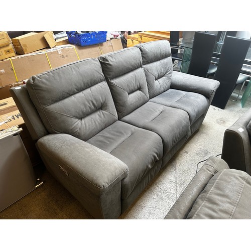 1531 - Justin Grey 3 Seater power recliner, Original RRP £833.33 + vat (4205-19) *This lot is subject to va... 