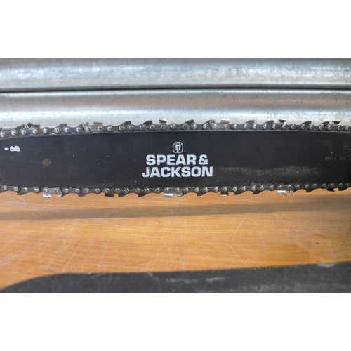 2256 - A Spear and Jackson ARG-6098 electric chainsaw and Florabest FSG 85D1 240V electric sharpener