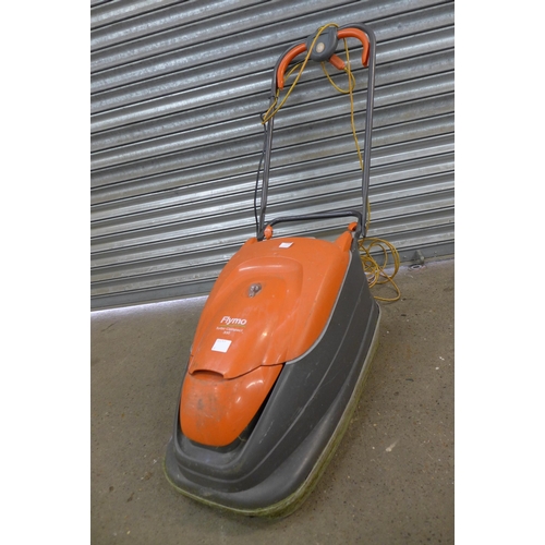 A Flymo Turbo Compact 330 electric hover lawn mower