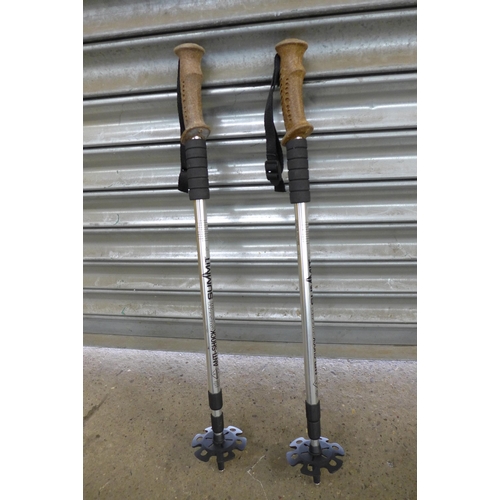 2294 - A 3 wheel mobility walker and a pair of Summit hiking sticks