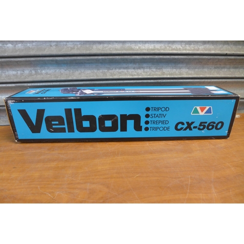 2301 - A Velbon CX-560 adjustable tripod stand - boxed