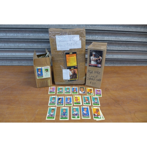 2309 - A quantity of approx 3000 KFC Star Wars cards (1999) and a box of PGA 1992 cards and BP England Foot... 