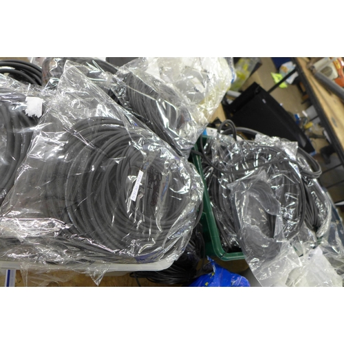 2314 - A large amount of assorted audio cables and connectors - 2 boxes and 2 bags