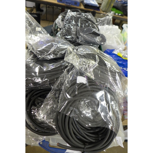 2314 - A large amount of assorted audio cables and connectors - 2 boxes and 2 bags