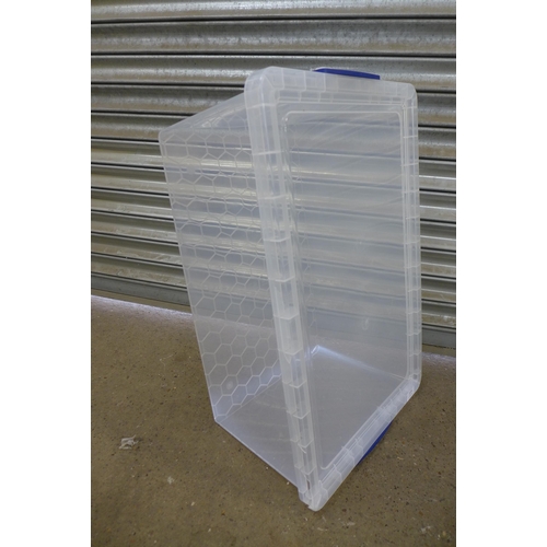 2328 - Three 62ltr Really Useful plastic storage boxes and lids