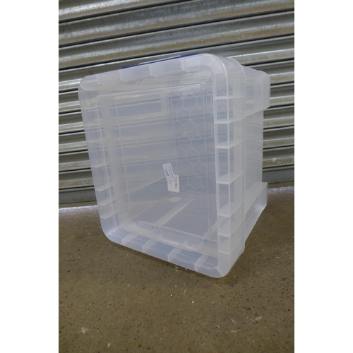 2331 - Three Really Useful plastic storage boxes with lids including 35ltr, 42ltr and 62ltr