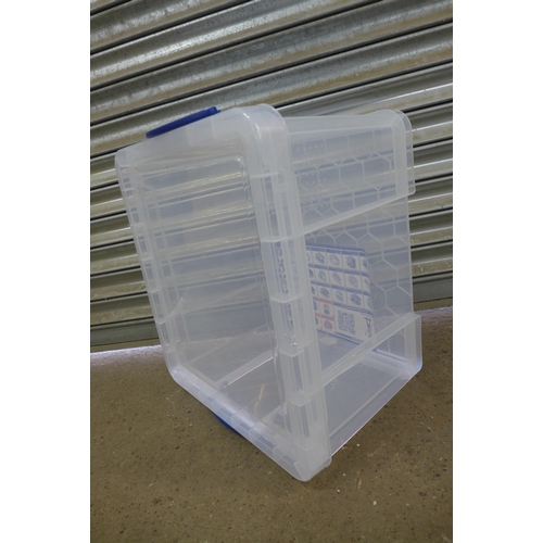 2331 - Three Really Useful plastic storage boxes with lids including 35ltr, 42ltr and 62ltr