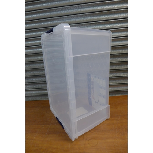 2331 - Three Really Useful plastic storage boxes with lids including 35ltr, 42ltr and 62ltr