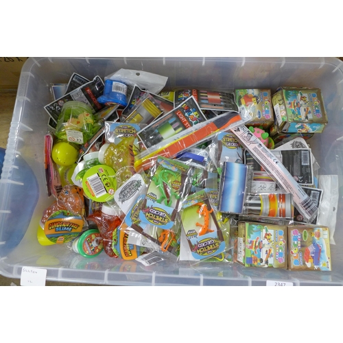 2347 - A large box of assorted unused toys