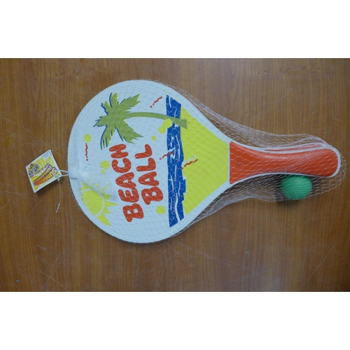 2349 - A large plastic box of assorted beach toys and other toys