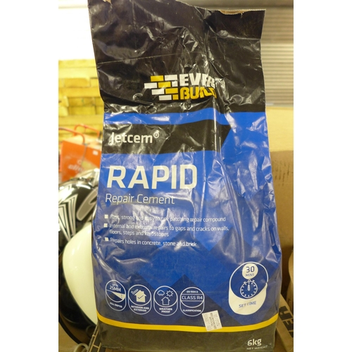 2356 - Four 6kg bags of Everbuild Jetcem rapid repair cement