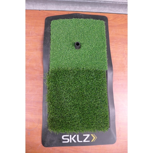 2376 - Two artificial grass golf mats with rubber T's