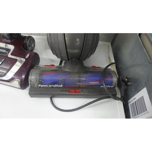 2185 - A Dyson multi floor small ball upright vacuum cleaner and a Shark Rocket True-Pet corded stick vacuu... 