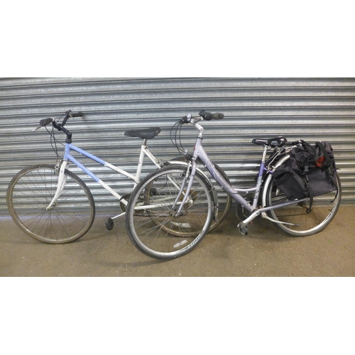 2210 - Two lady's Raleigh bikes including a Raleigh Metro with step through frame, pannier rack and a pair ... 