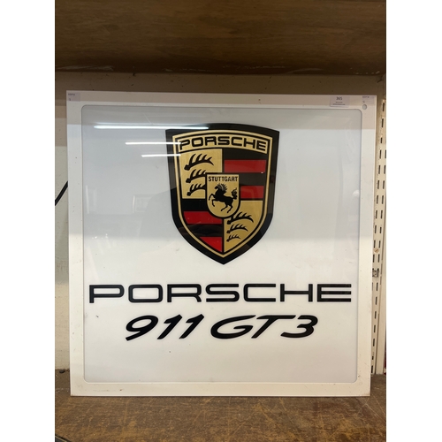 365 - An illuminated perspex Porshe 911 GT3 sign