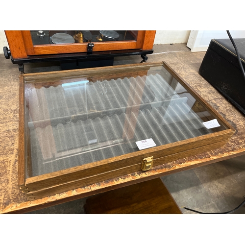 368 - A beech pen display case