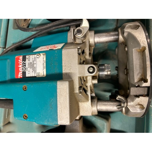 2409 - 2 cased power tools - Hitachi CJ110MU jigsaw, Makita 3612 240 plunge router