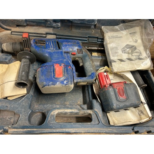 2406 - 2 cased power tools - Bosch 1581.0, 520W, 110V jigsaw and a Bosch GBH 24V SDS drill