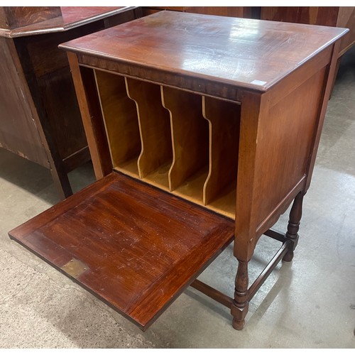 138 - An early 20th Century walnut record cabinet