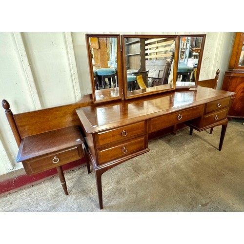 167 - A Stag Minstrel mahogany headboard and dressing table