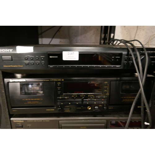 2146 - A mixed lot of hi-fi separates including an  Ariston AX-90 integrated amp, Technics SL-PG390 CD play... 