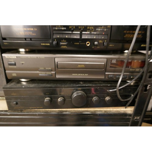 2146 - A mixed lot of hi-fi separates including an  Ariston AX-90 integrated amp, Technics SL-PG390 CD play... 