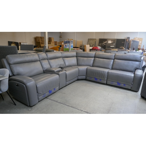 1501 - Paisley Leather Sectional Power Recliner, Original RRP £2499.99 + vat (4205-33) *This lot is subject... 