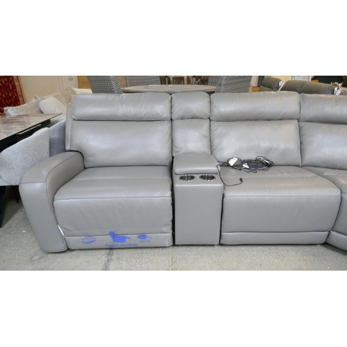 1501 - Paisley Leather Sectional Power Recliner, Original RRP £2499.99 + vat (4205-33) *This lot is subject... 