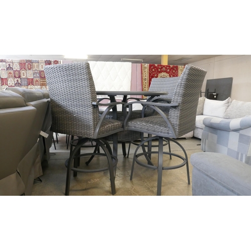 1512 - Sunvilla Indigo 5 piece Woven Bar Height Dining Set, Original RRP £1166.66 + vat - cracked top (4205... 