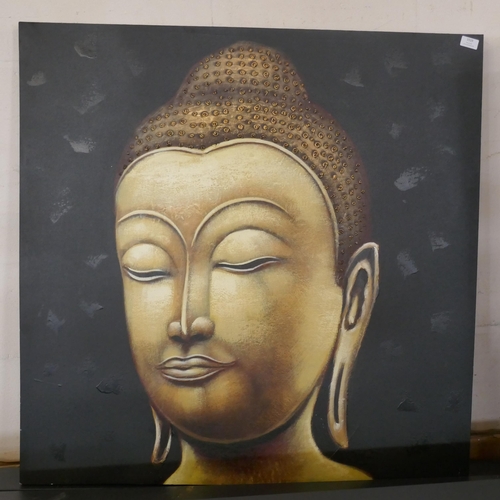 1519 - A large oil on canvas of Buddha