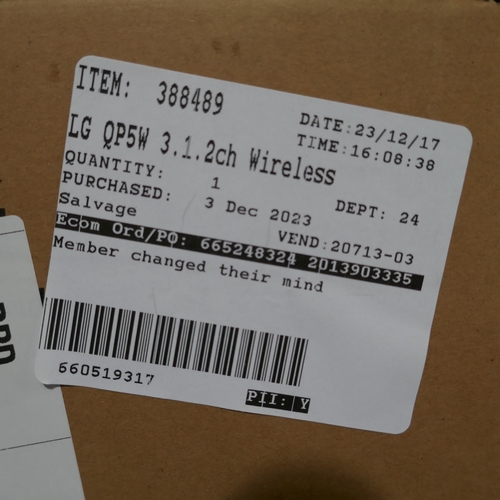 3021 - Lg Éclair Soundbar and Wireless Subwoofer with remote - Model Qp5W, Original RRP £389.99 + VAT (323-... 