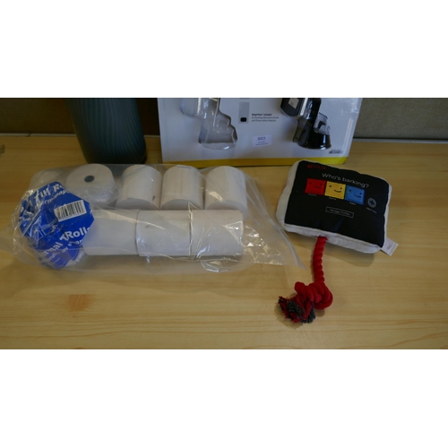 3023 - Thermal Till Rolls, Sandwaves Vase, Scosche Magic Mount Pro and a dog toy (324-270,279,286) *This lo... 