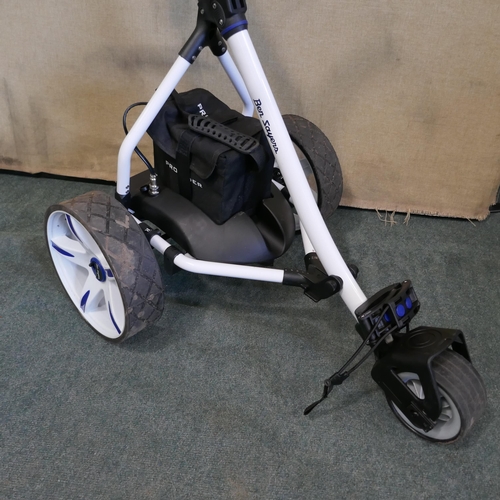 3044 - Ben Sayers white electric golf trolley with battery and charger