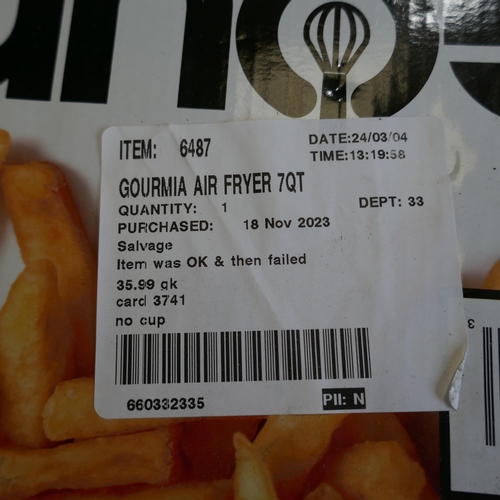3053 - Gourmia Air Fryer 7Qt     (324-154) *This lot is subject to vat