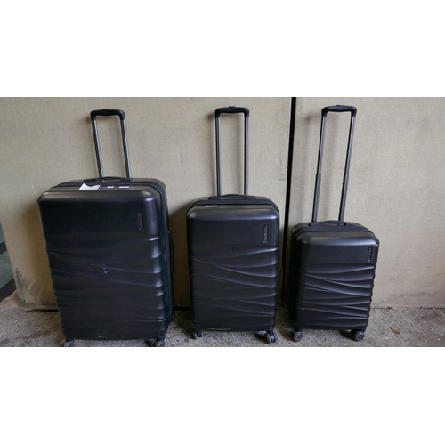 3077 - American Tourister Bon Air 3 piece Black Suitcases, Original RRP £133.33 + vat (324-341) *This lot i... 