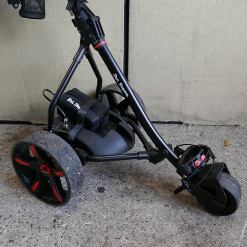 3078 - Ben Sayers black electric golf trolley with battery and charger