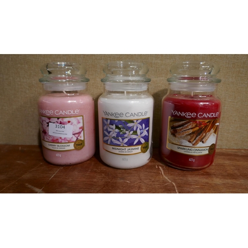 3104 - Three Yankee Candles *This lot is subject to vat