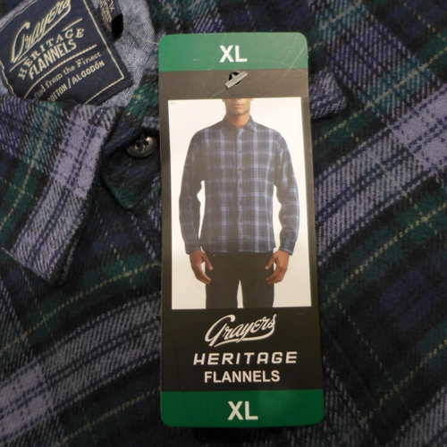 3166 - Quantity of Grayers Heritage flannel checked shirts - size XL  * This lot is subject to VAT